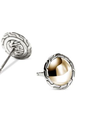 14K Yellow Gold & Sterling Silver JH Essentials Stud Earrings