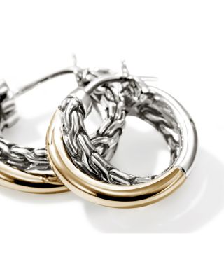 14K Yellow Gold & Sterling Silver JH Essentials Crossover Earrings