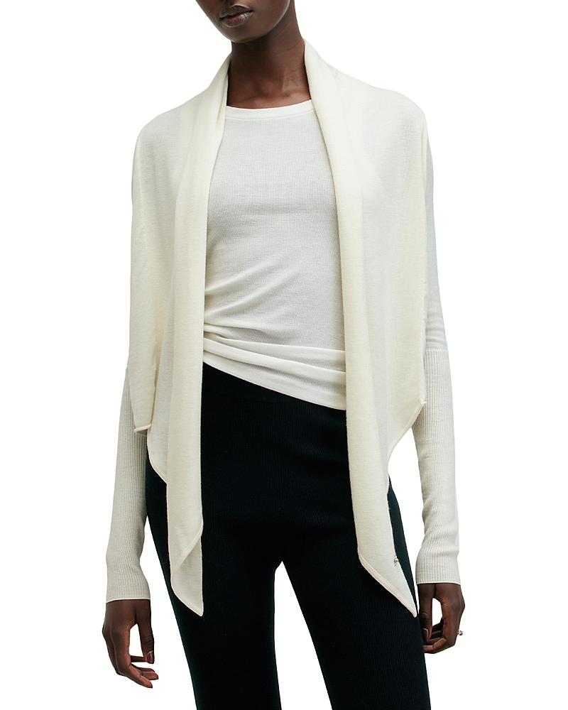 Allsaints Wasson Pirate Lightweight Cardigan In Chalk White