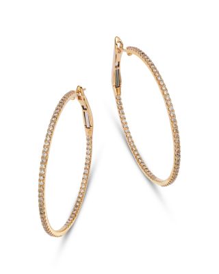Bloomingdale's Fine Collection Diamond Inside Out Large Hoop Earrings in 14K Yellow Gold, 2.25 ct. t. w.
