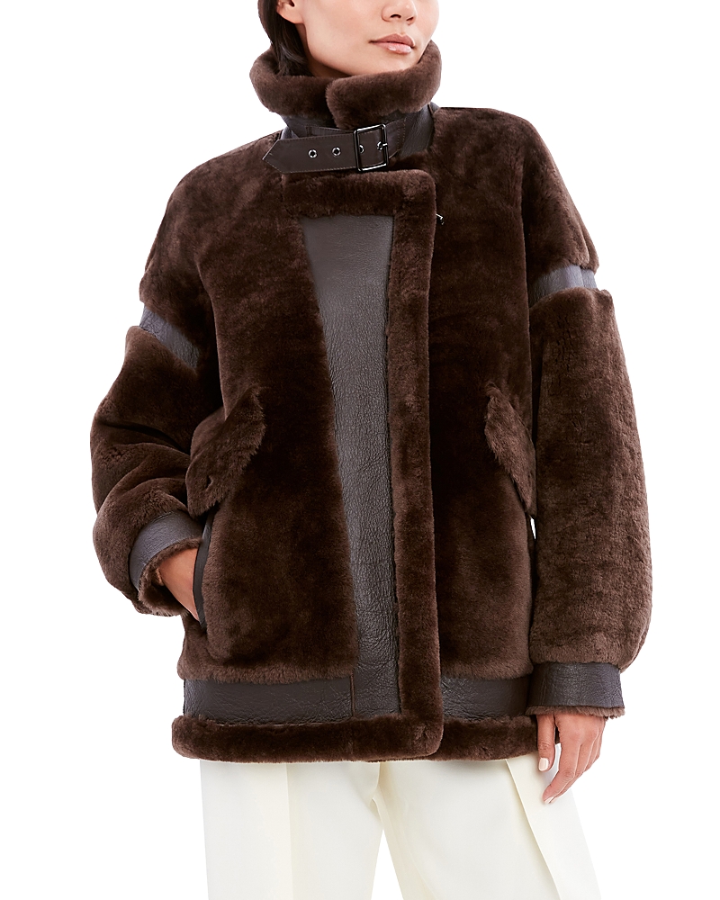 Dawn Levy Women's Sean Mixed Leather & Shearling Jacket In Chocolate