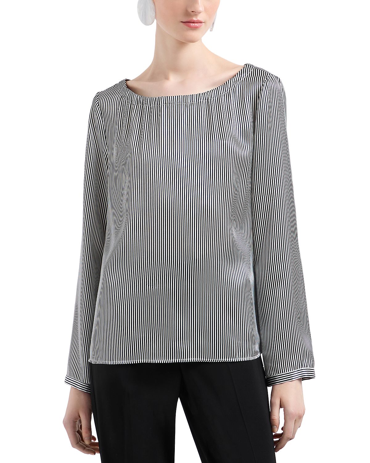 Emporio Armani Striped Silk Blouse