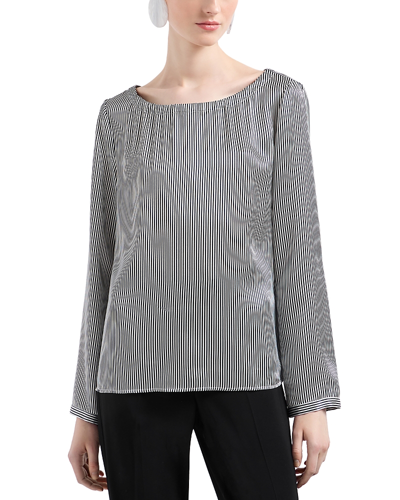 EMPORIO ARMANI STRIPED SILK BLOUSE