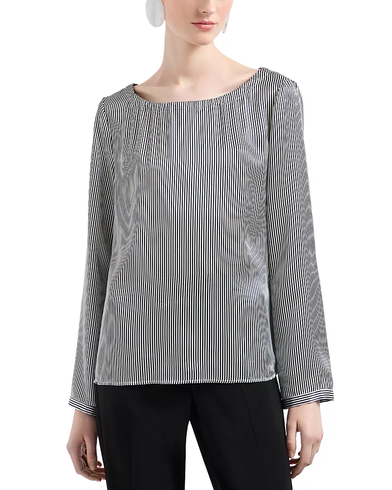 Emporio Armani Striped Silk Blouse