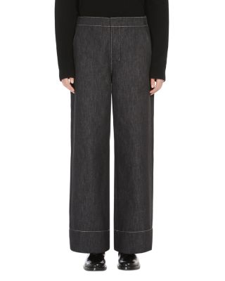 Max Mara - Omelia Wide Leg Cotton Denim Effect Pants