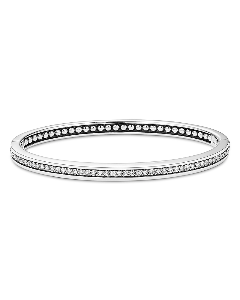 Lagos Caviar Spark Diamond Bangle Bracelet In Silver