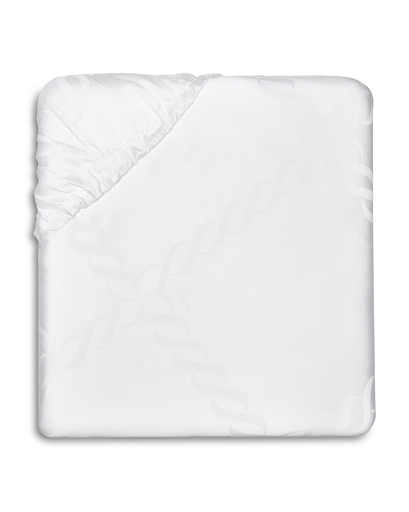 Pratesi Ori Treccia Fitted Sheet, Full In White