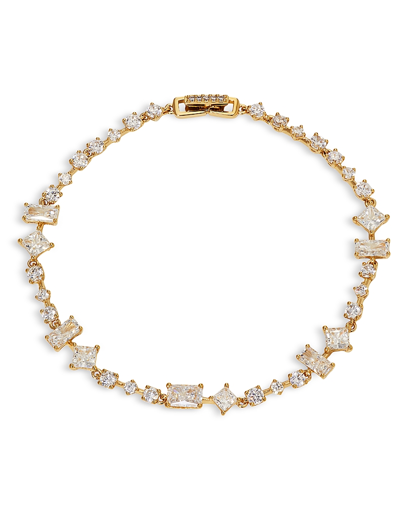 NADRI RARE JEWELS CUBIC ZIRCONIA FLEX BRACELET IN 18K GOLD PLATED