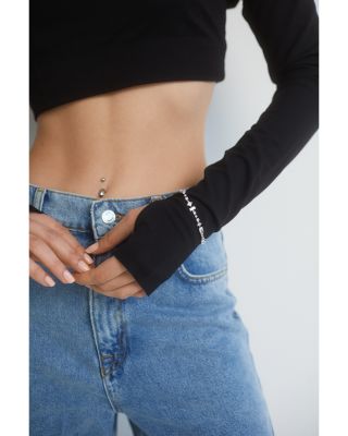 Rare Jewels Cubic Zirconia Flex Bracelet in Rhodium Plated