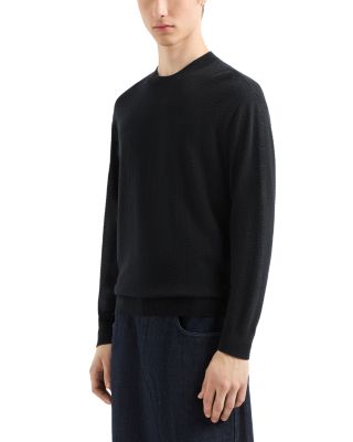 Emporio Armani - Virgin Wool Allover Jacquard Chevron Design Sweater