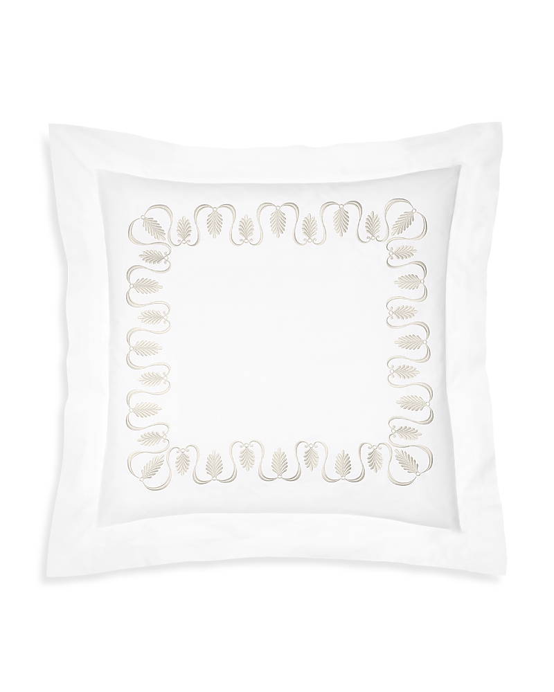 Pratesi Paolina Sham, Continental/euro Sham In White/sage