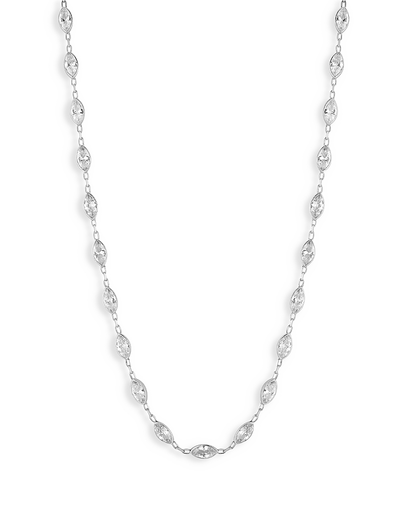 AQUA CUBIC ZIRCONIA MARQUIS CHOKER NECKLACE, 12-15 - EXCLUSIVE
