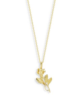 AQUA - 3D Rose Pendant Necklace, 16"-18" - Exclusive
