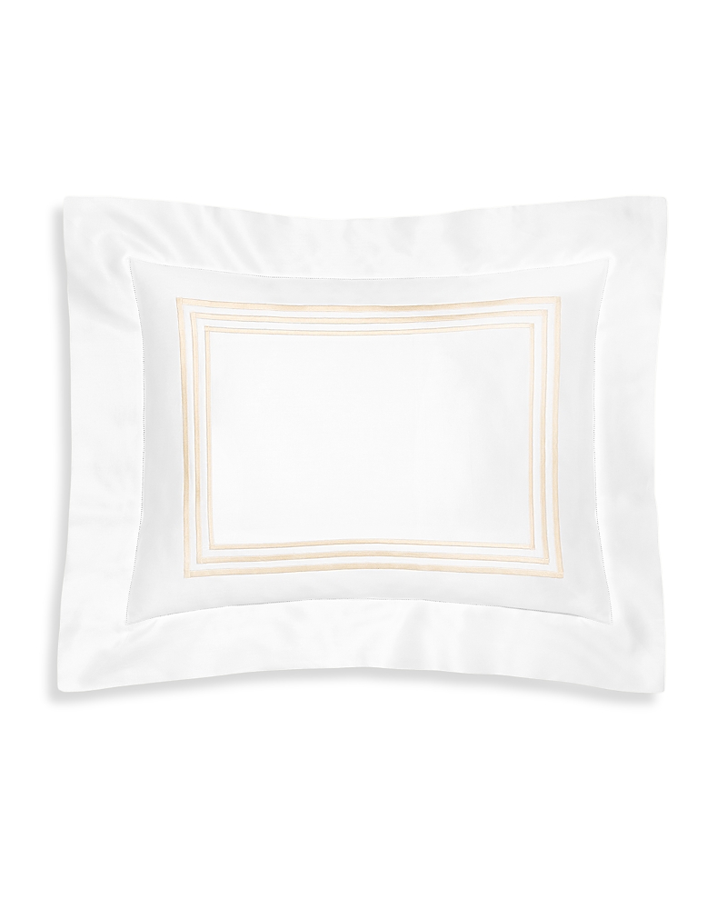 Pratesi Tre Righe Splendore Boudoir Sham In White/beige
