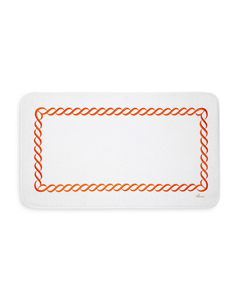 Pratesi Treccia Tub Mat In White/orange