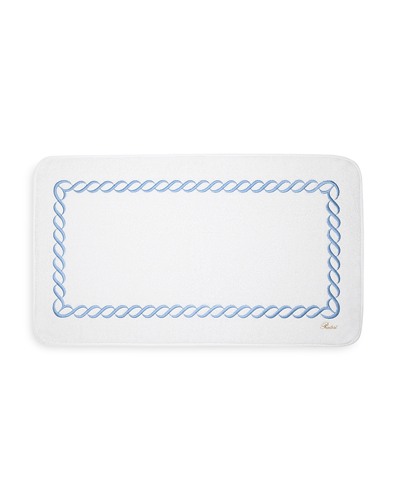 Pratesi Treccia Tub Mat In White/medium Blue