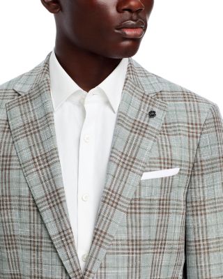 H Hutson Plaid Slim Fit Sport Coat