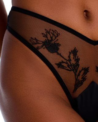 Verona Embroidered High Leg Thong