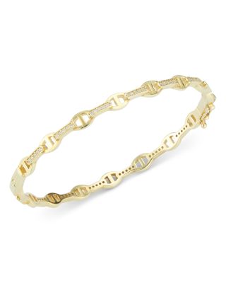 AQUA - Pav&eacute; & Mariner Link Bangle Bracelet in 14K Gold Plated Sterling Silver - Exclusive