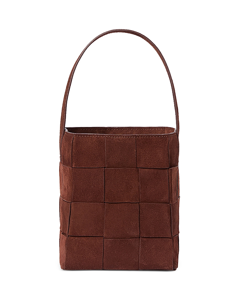 Loeffler Randall Laith Wide Woven Top Handle Bucket Bag Espresso In Espresso