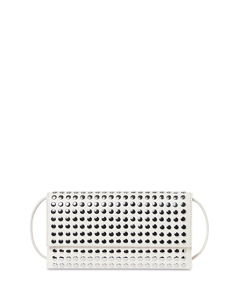 Loeffler Randall Charlee Studded Leather Shoulder Bag In Ecru/silver