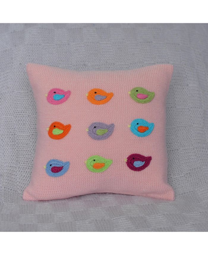 Knit Cotton 10" Bird Pillow