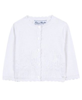 Tartine et Chocolat Girls' Wheat Field Moss Stitch Cardigan - Baby, Little Kid