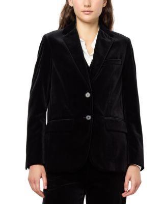 Gerard Darel Maeva Velvet Single Breasted Blazer