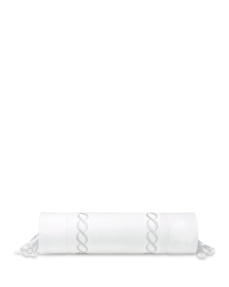 Pratesi Treccia Moderno Sham, Neckroll In White/sterling