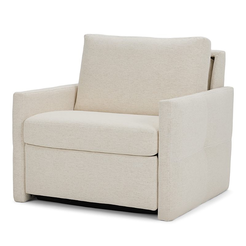 American Leather Bentley Cotcomfort Tempur Mattress Sleeper Chair In Artemis Snow
