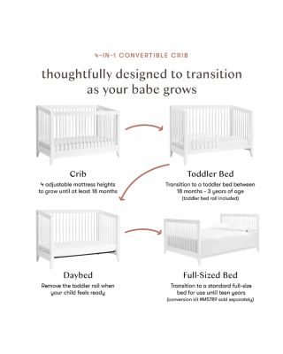 Sprout 4 in 1 Convertible Crib with Toddler Bed Conversion Kit