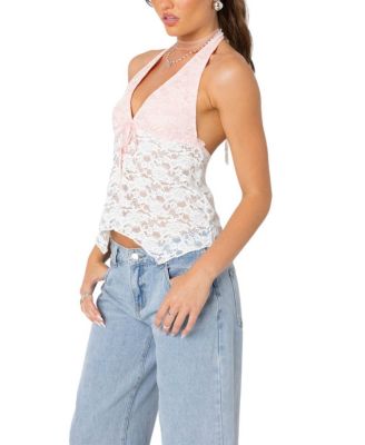 Esme Sheer Lace Halter Top