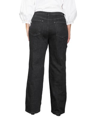 Plus Super High Workwear Jeans in Rinse Black