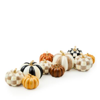 Autumnology Check & Stripe Pumpkin Cluster