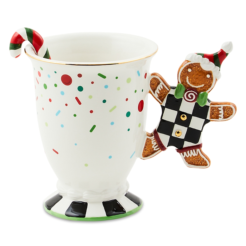 Mackenzie-childs Bake Shop Gingerbread Handled Mug With Spoon