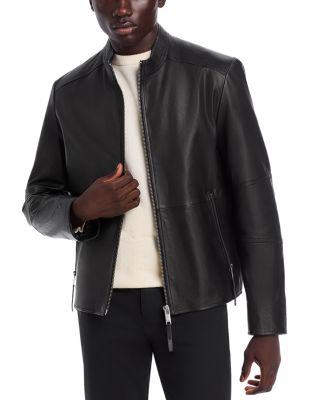 HUGO - Lokis Slim Fit Leather Jacket