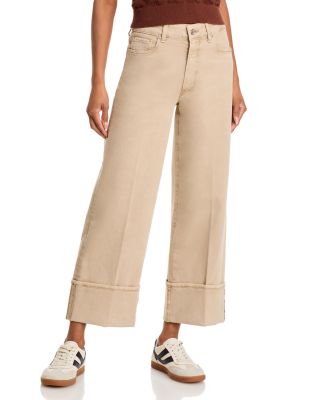 PAIGE - Sasha High Rise Cuffed Wide Leg Jeans in Vintage Soft Sand