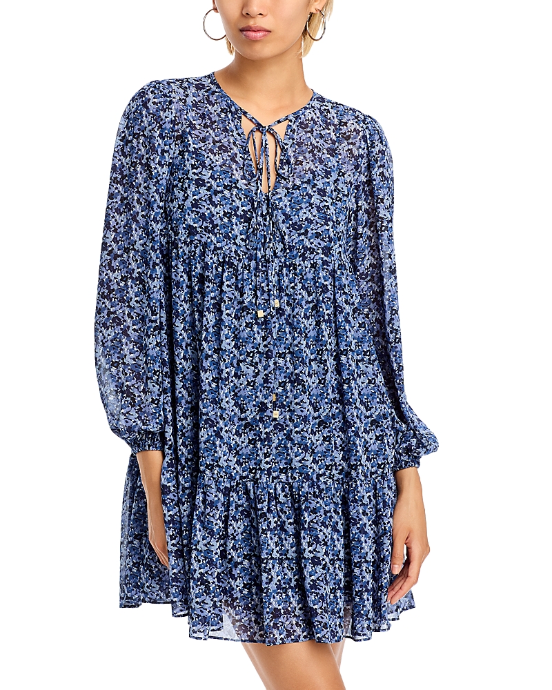 Michael Michael Kors Tie Neck Mini Dress