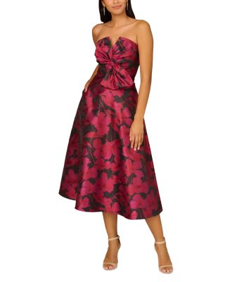 Aidan Mattox - Floral Jacquard Midi Dress