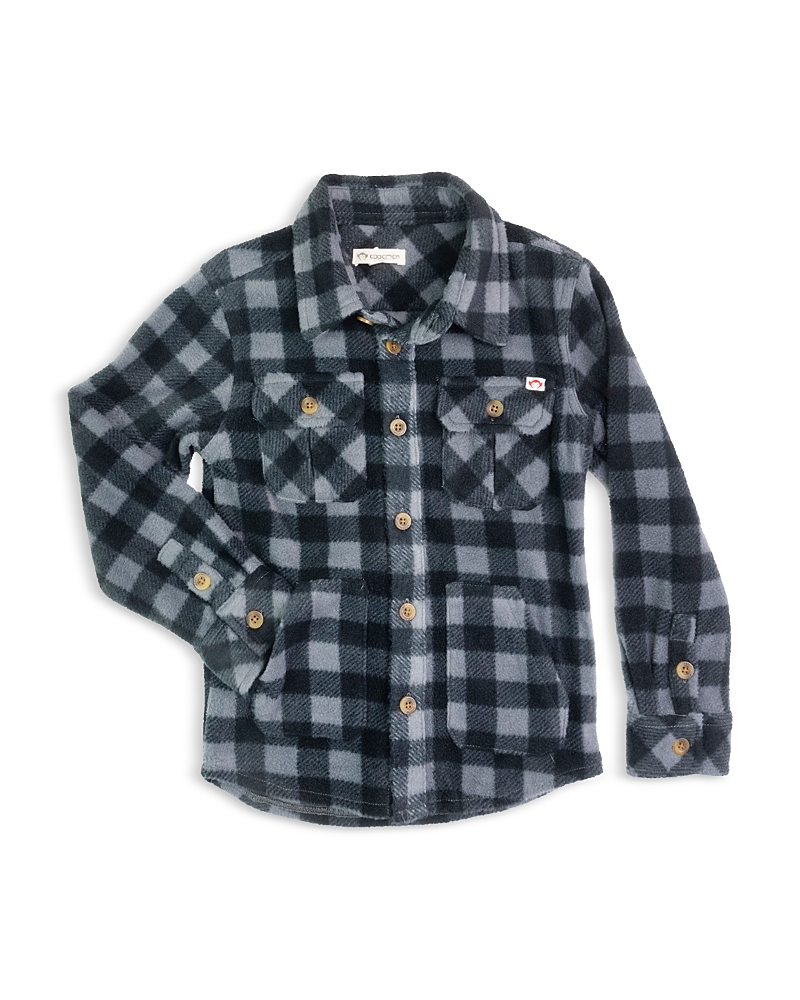 Appaman Boys' Snow Fleece Shirt - Little Kid, Big Kid In Grey/black Check
