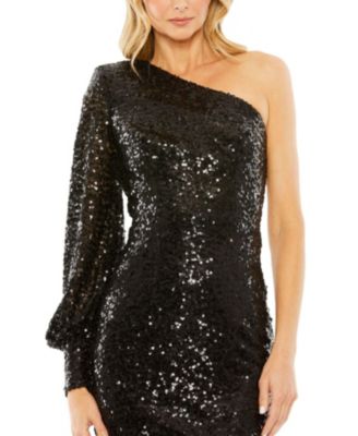 One Sleeve Sequin Mini Dress
