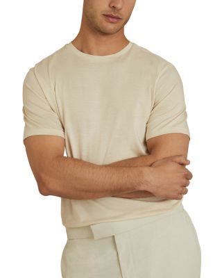 REISS - Rialto Mercerized Cotton Tonal Stripe Jacquard Tee