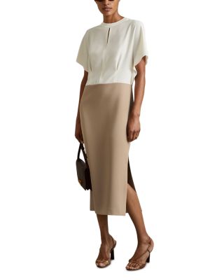 REISS - Miller Color Blocked Midi Dress