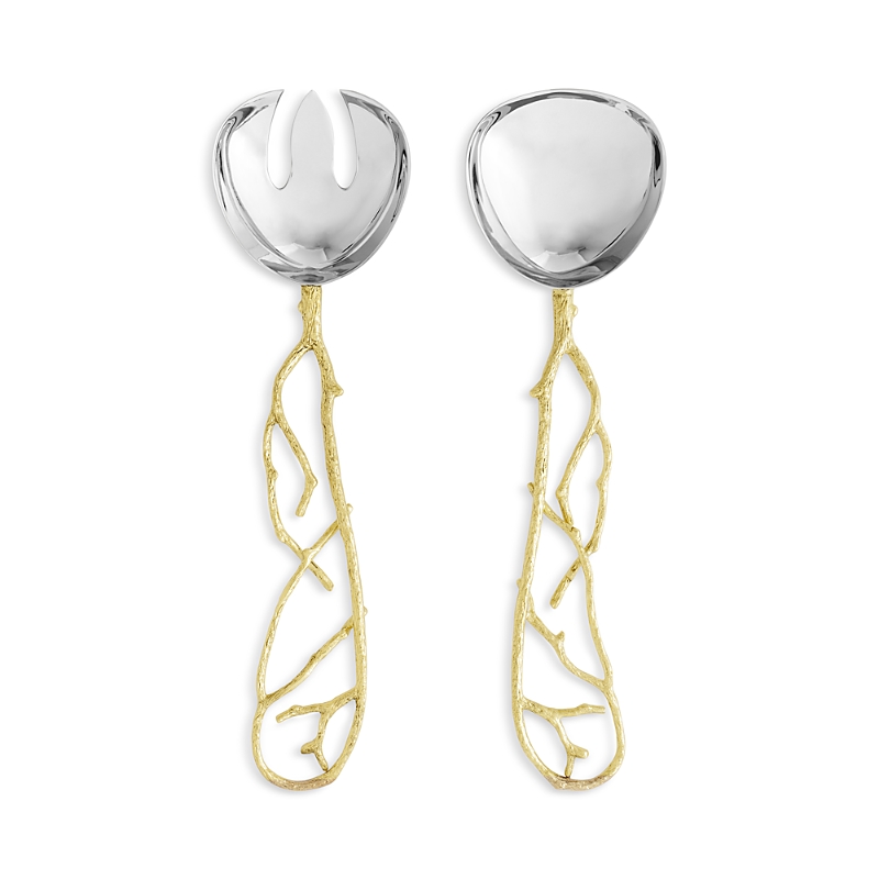 Michael Aram Butterfly Ginkgo White And Gold Serving Set In Gold