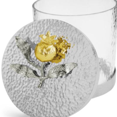 Pomegranate Silver and Gold Extra-Small Canister