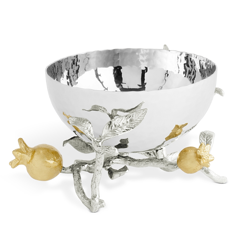Michael Aram Pomegranate Silver & Gold Nut Bowl In Silver