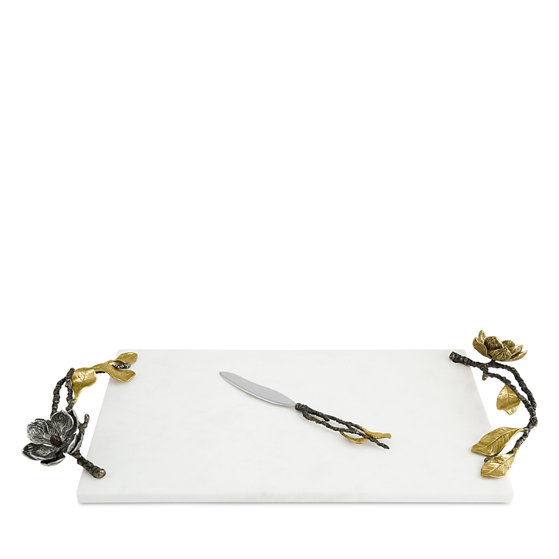 Michael Aram Vintage Bloom Cheeseboard With Knife In White