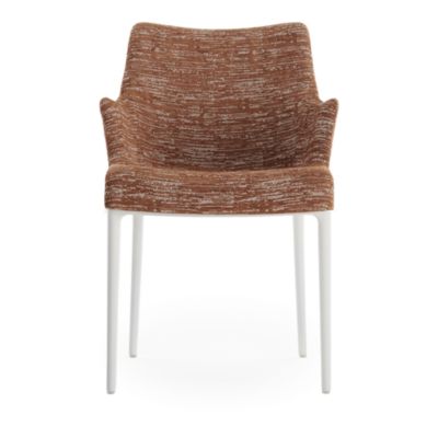 Eleganza Nia Melange Dining Armchair, White Legs