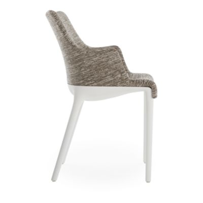 Eleganza Nia Melange Dining Armchair, White Legs
