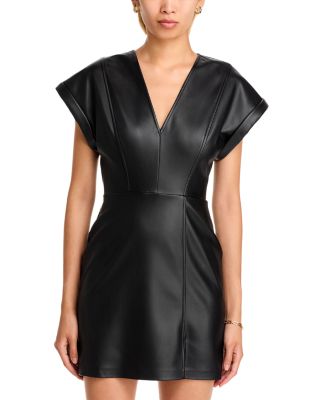 STEVE MADDEN Roslyn Faux Leather Mini Dress | Bloomingdale's Women